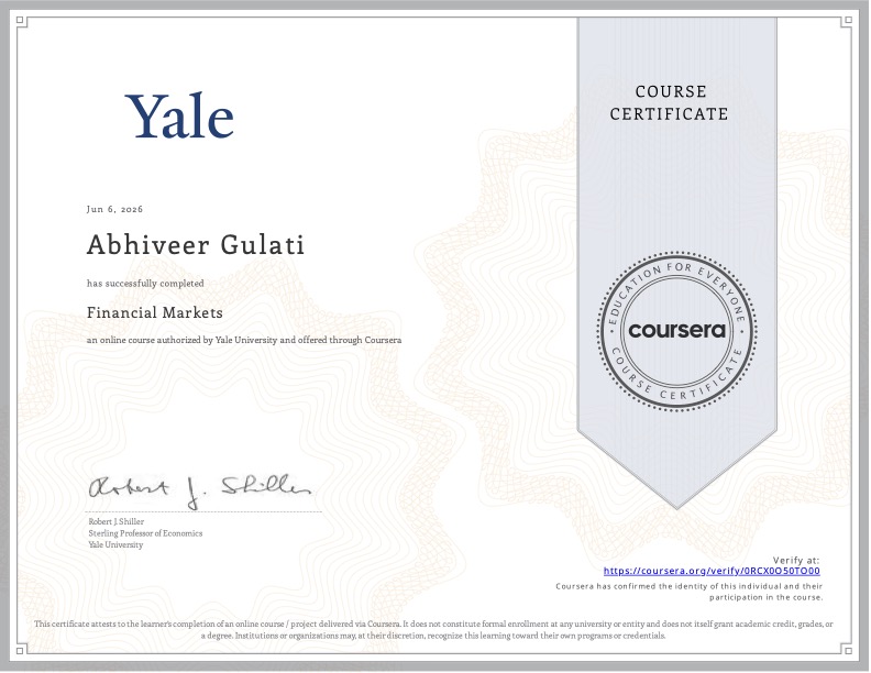 Financial Markets Certificate